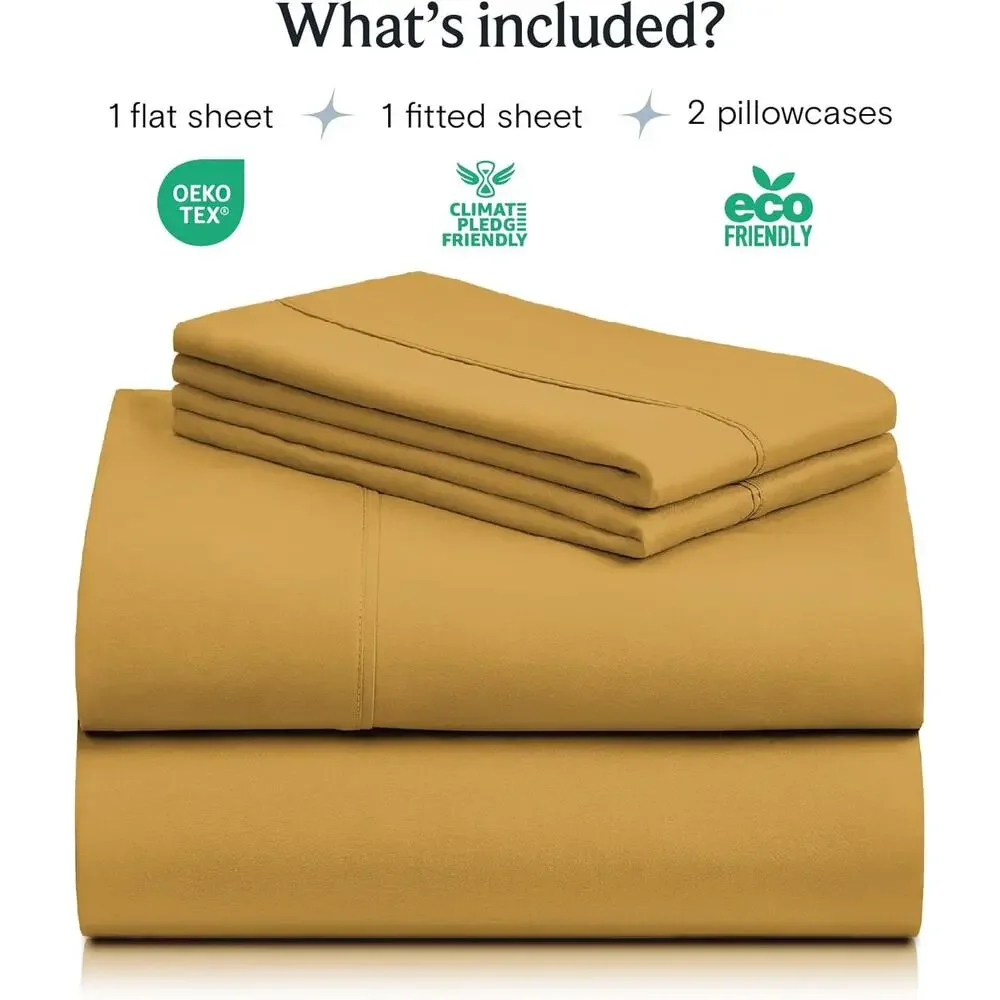 LuxClub 4 PC Full Sheet Set, Bed Sheets, Deep Pockets 18